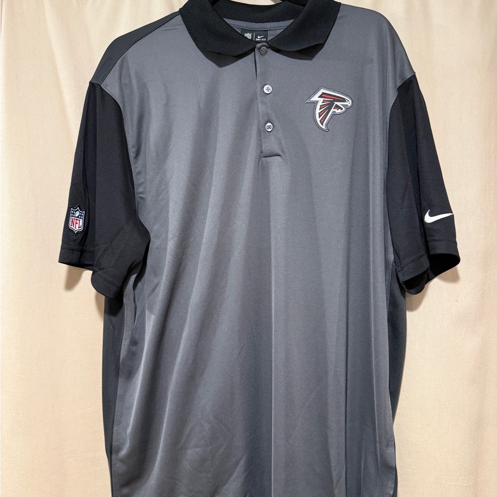 NFL Atlanta Falcons Gray and Black Polo Shirt